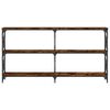 vidaXL Console Table Smoked Oak 156x28x80.5 cm Engineered Wood