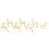vidaXL LED Reindeers 7 pcs 40 LEDs Gold 44 x 18 x 65.5 cm PET