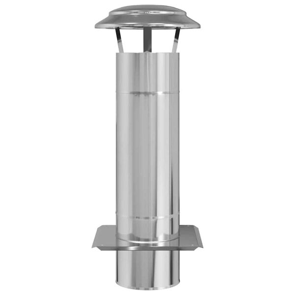 vidaXL Chimney Extension Silver 25 x 25 x 65 cm Stainless Steel