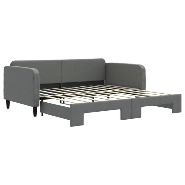 vidaXL Daybed with Trundle without Mattress Dark Grey 90x190 cm Single