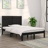 vidaXL Bed Frame without Mattress Black 140x190 cm Solid Wood