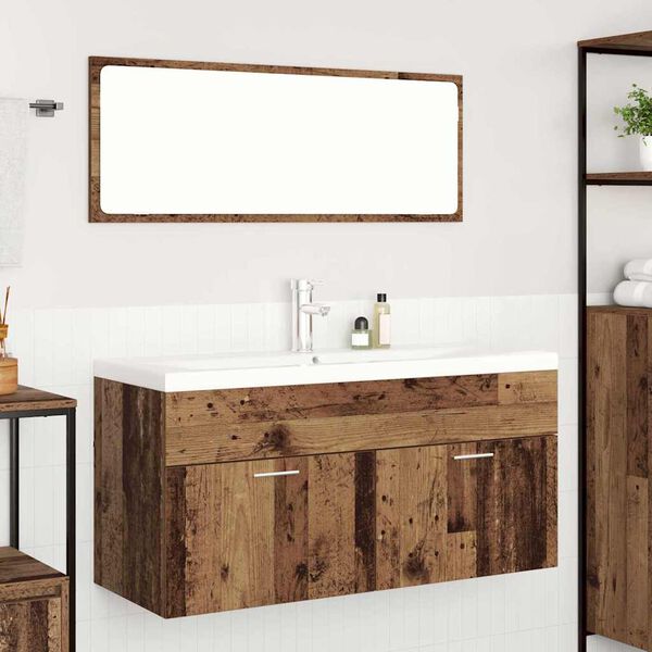vidaXL Bathroom Cabinet Old Wood 100 x 38.5 x 46 cm Engineered Wood