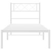 vidaXL Metal Bed Frame without Mattress with Headboard White 107x203cm
