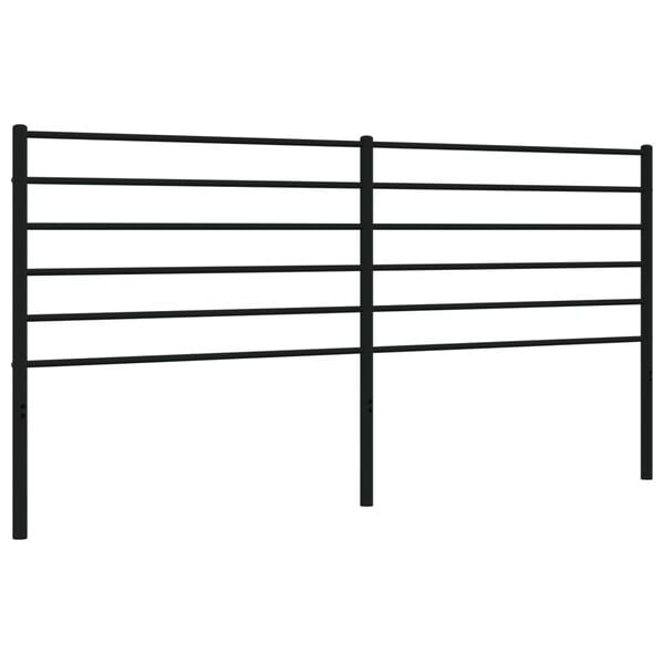 vidaXL Metal Replace Headboard Black 200 cm