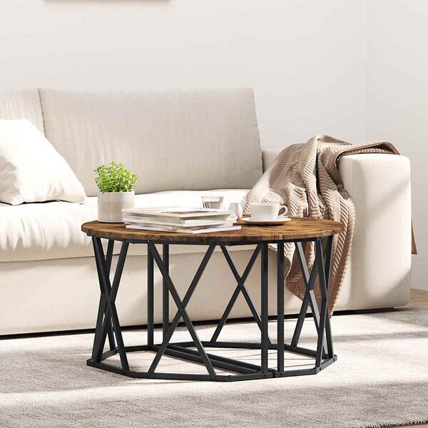 vidaXL Coffee Table Smoked Oak 80 x 80 x 42 cm