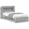 vidaXL Bed Frame with Storage Grey Sonoma 90 x 190 cm Engineered Wood