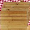 Excellent Houseware 5 Piece Chopping Board Set with Rack Bamboo