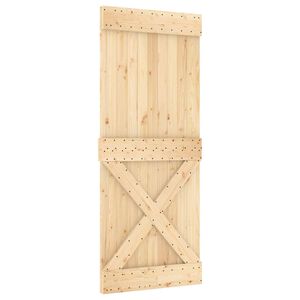 vidaXL Sliding Door NARVIK Natural and Black 85 x 210 cm (152.5 cm)