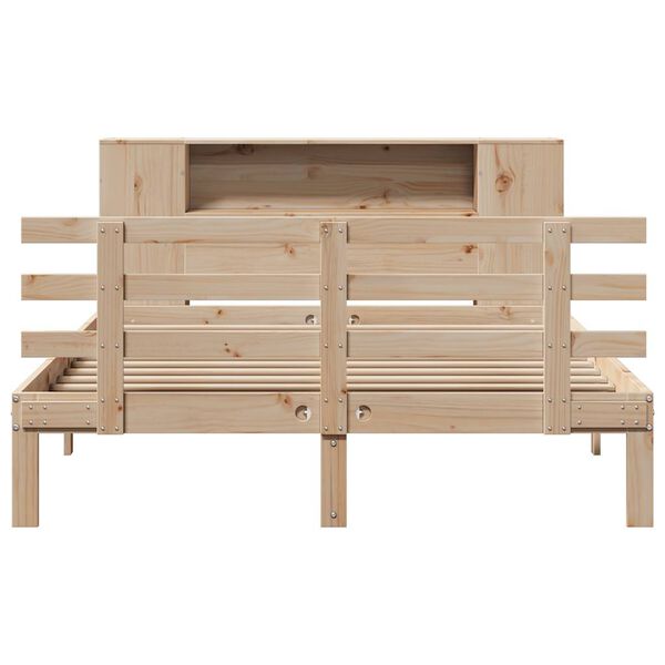 vidaXL Bookcase Bed without Mattress 120x190 cm Small Double Solid Wood Pine