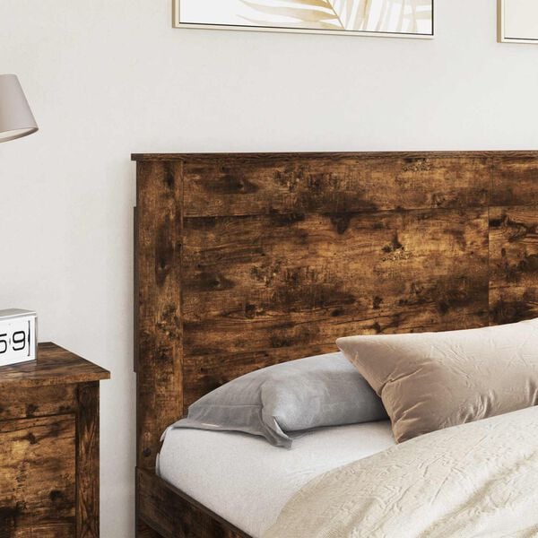 vidaXL Headboard with Headboard Smoked Oak 200 cm Engineered Wood