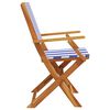 vidaXL Folding Garden Chairs 4 pcs Blue and White Fabric and Solid Wood