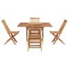 vidaXL Garden Dining Set Folding Brown Soild Teak Wood