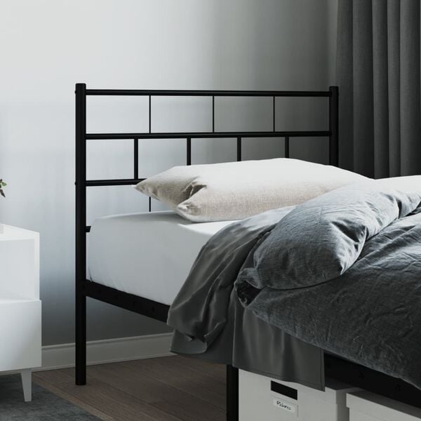 vidaXL Metal Replace Headboard Black 107 cm