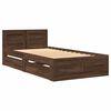 vidaXL Bed Frame with Headboard without Mattress Brown Oak 75x190 cm Small Single