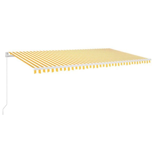 vidaXL Manual Retractable Awning 600x350 cm Yellow and White