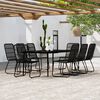 vidaXL 9 Piece Garden Dining Set Black