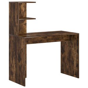 vidaXL Desk Smoked Oak 102 x 50 x 124 cm Engineered Wood