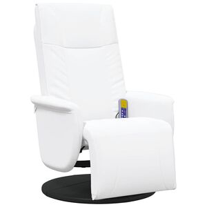vidaXL Swivel Massage Recliner Chair White 71 x 90 x 105 cm