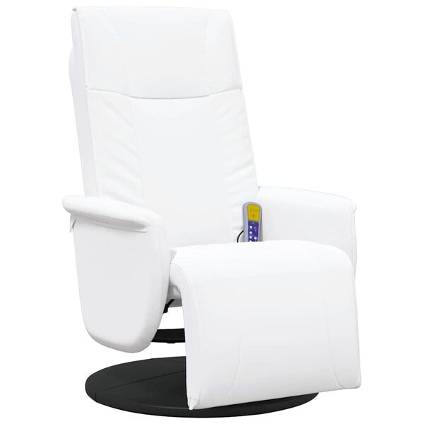 vidaXL Massage Recliner Chair White 71 x 90 x 105 cm Faux Leather