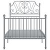 vidaXL Bed Frame without Mattress Grey Metal 90x200 cm