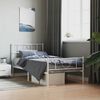 vidaXL Metal Bed Frame without Mattress with Footboard White 90x200cm