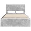 vidaXL Bed Frame with Drawer Concrete Grey 135 x 190 cm Engineer Wood