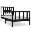 vidaXL Bed Frame without Mattress Black Solid Wood Small Single
