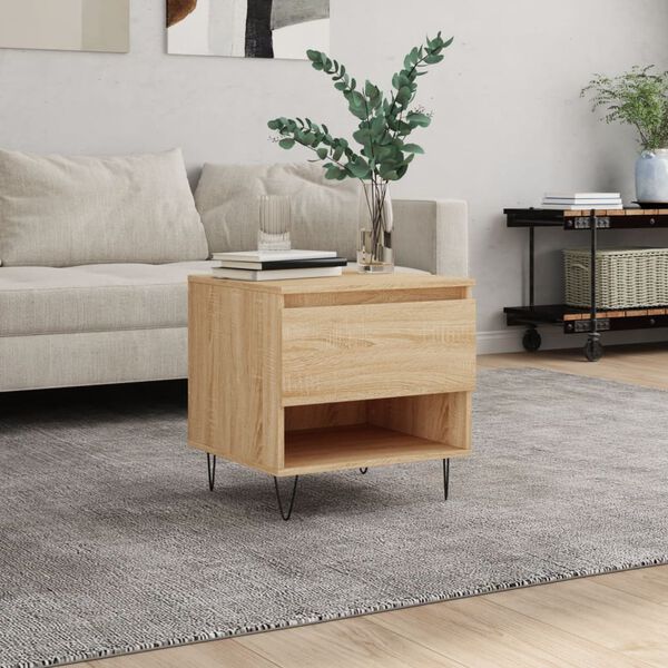vidaXL Coffee Table Sonoma Oak 50x46x50 cm Engineered Wood