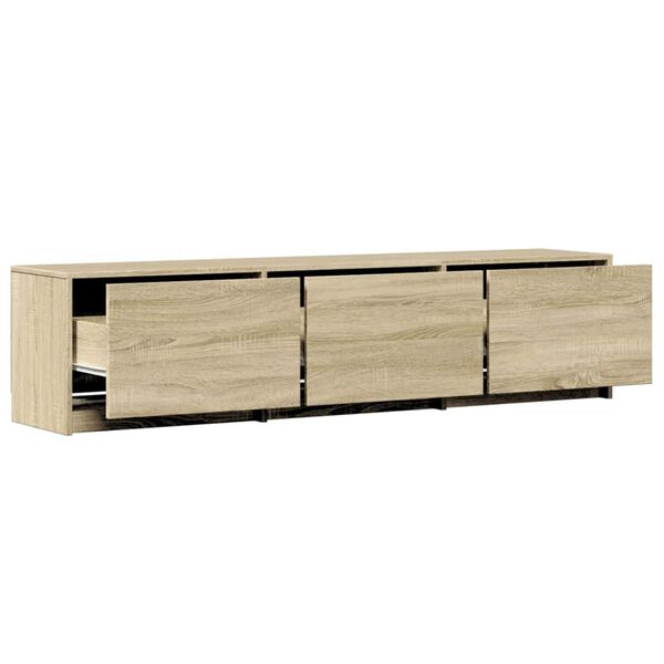 vidaXL TV Cabinet with LED Sonoma 165 x 34 x 40 cm Engineered Wood