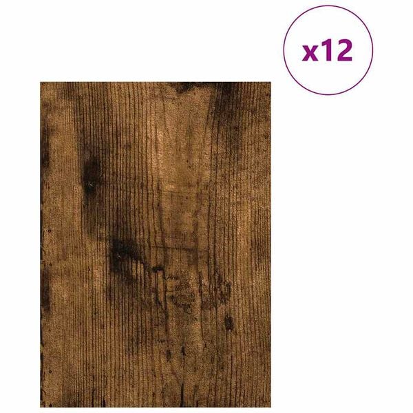 vidaXL Decor Panels 12 pcs Smoked Oak 21 x 30 x 0.27 cm