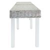 vidaXL Bench White 160x35x45 cm Natural Kubu Rattan & Solid Wood Mahogany