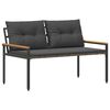 vidaXL Outdoor Bench 2 -Seater 116 x 67.5 x 72 cm Poly Rattan