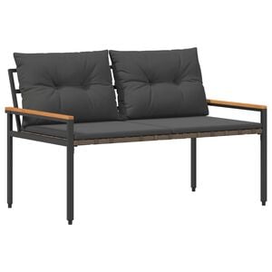 vidaXL Outdoor Bench 2 -Seater 116 x 67.5 x 72 cm Poly Rattan