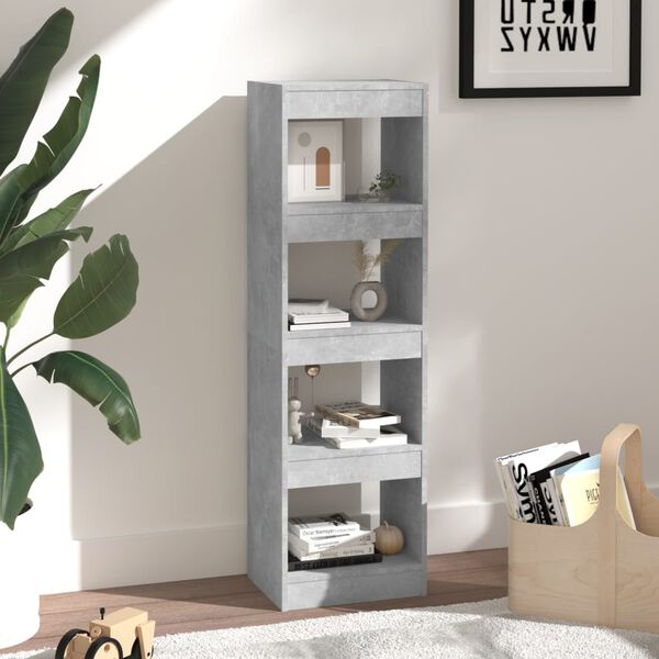 vidaXL Book Cabinet/Room Divider Concrete Grey 40x30x135 cm