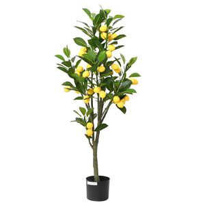 vidaXL Artificial Lemon Tree 136 Leaves 120 cm Green