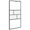 vidaXL Walk-in Shower Wall Black 100 x 195 x 0.5 cm
