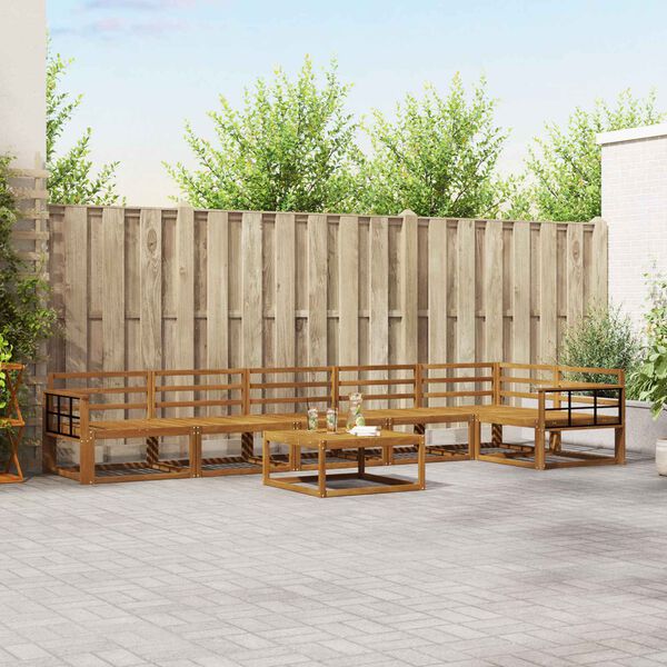 vidaXL Outdoor Sofa Set 7 pcs Natural Solid Acacia Wood