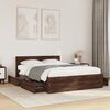 vidaXL Bed Frame with Headboard without Mattress Brown Oak 140x200 cm