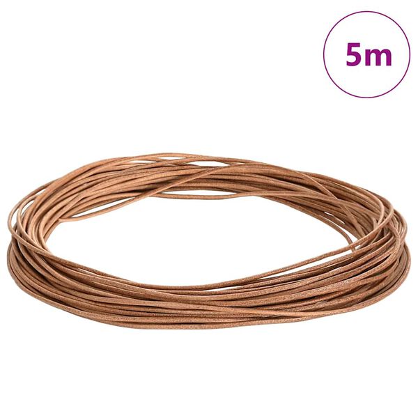 vidaXL Leather Cord Brown &Oslash;2 mm x 5 m Leather