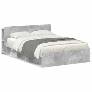vidaXL Bed Frame with Storage Concrete Grey 140 x 200 cm