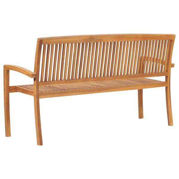 vidaXL 3-Seater Stacking Garden Bench 159 cm Solid Teak Wood