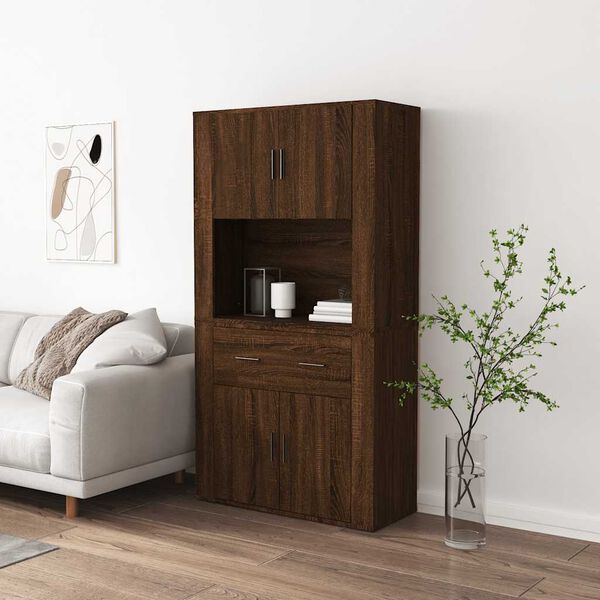 vidaXL Highboard Brown Oak Engineered Wood