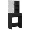 vidaXL LED Dressing Table Set 2 pcs Black Oak Engineered Wood