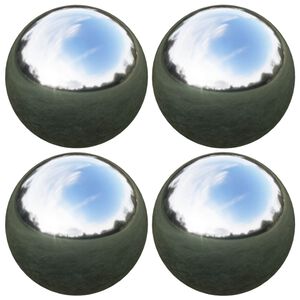 vidaXL Mirror Ball 4 pcs &Oslash; 10.5 cm Silver Stainless Steel 201