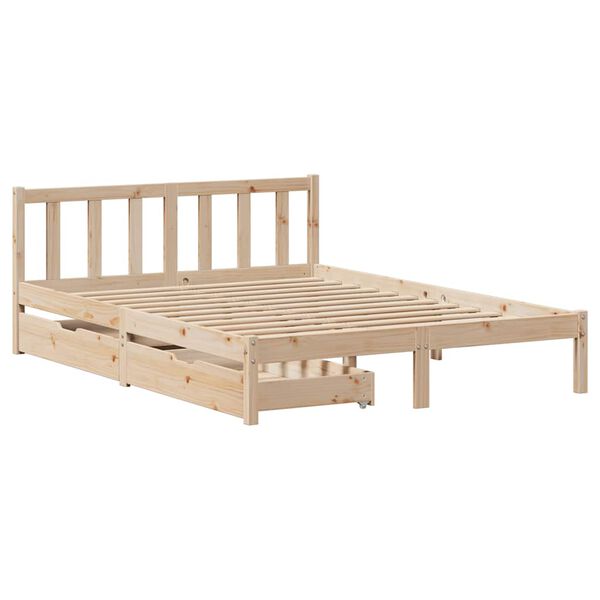 vidaXL Bed Frame without Mattress 140x200 cm Solid Wood Pine