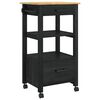 vidaXL Kitchen Trolley MONZA Black 48 x 40 x 88.5 cm Solid Pine Wood