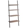 vidaXL 4-Tier Leaning Shelf Dark Brown and Black 64x34x150,5 cm