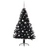 vidaXL Artificial Pre-lit Christmas Tree Black 150 cm PVC