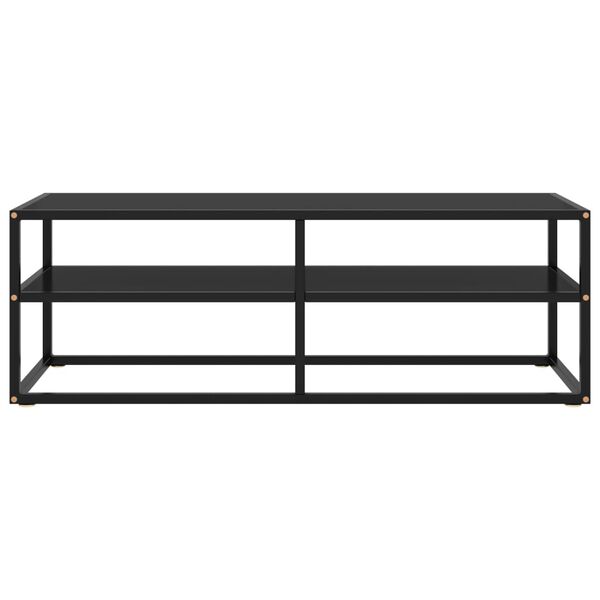 vidaXL TV Cabinet Black with Black Glass 120x40x40 cm