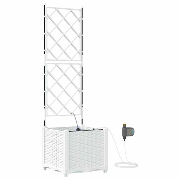 vidaXL Garden Planter White 40 x 40 x 142 cm Plastic